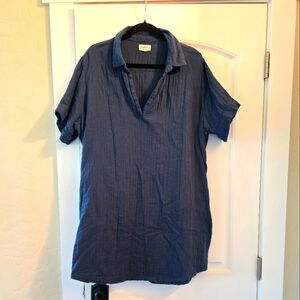 Pact Coastal Gauze Shirt Dress 100% Organic Cotton